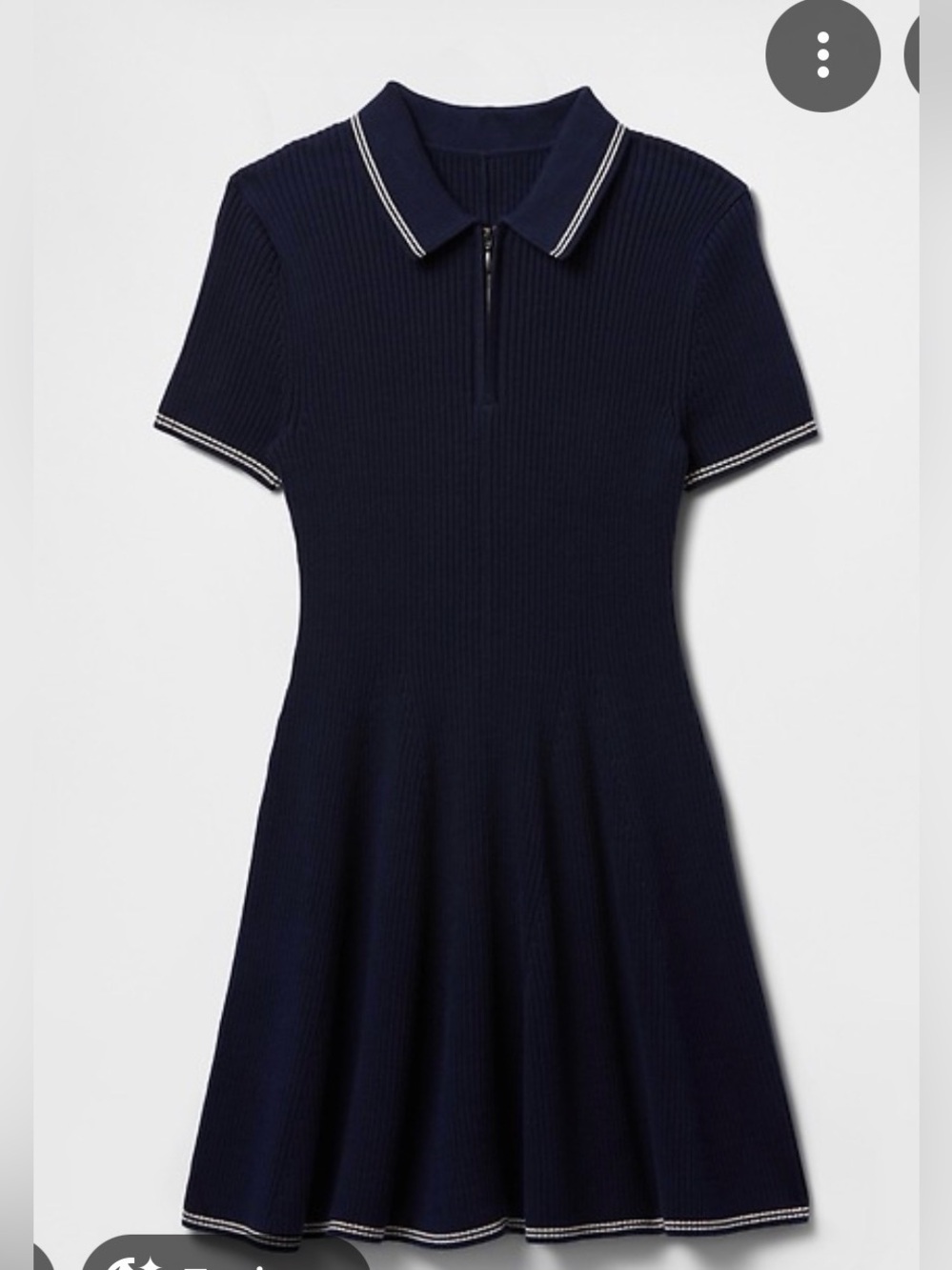 NWT Gap Rib Sweater Polo Mini Dress Navy Small